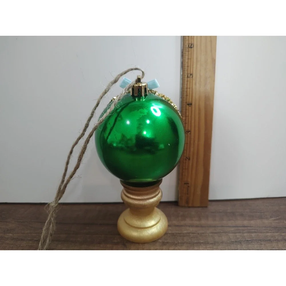 Garden Gnome Christmas Ornament Handmade Shatterproof Diorama Terrarium